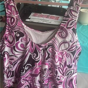 Women's Pink and Black Patterned swimsuit